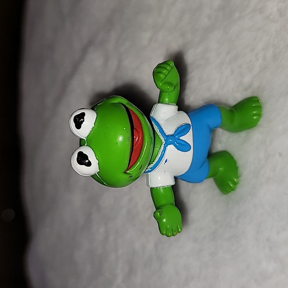 Vintage 1986 HA! Kermit the Frog Muppet Babies PVC Mini Figure